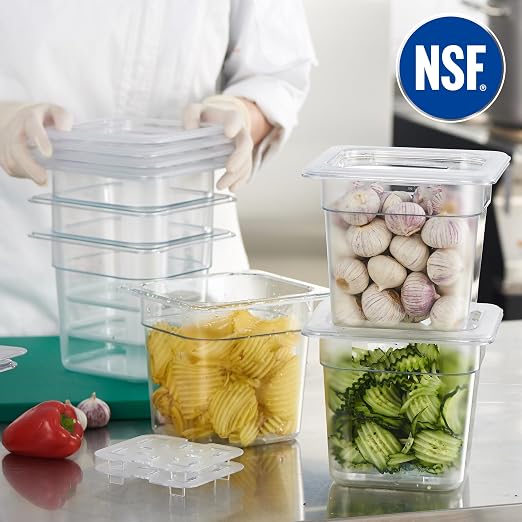 CURTA 6-Pack 1/6 Size 6" Deep NSF Polycarbonate Food Pans - Image 4