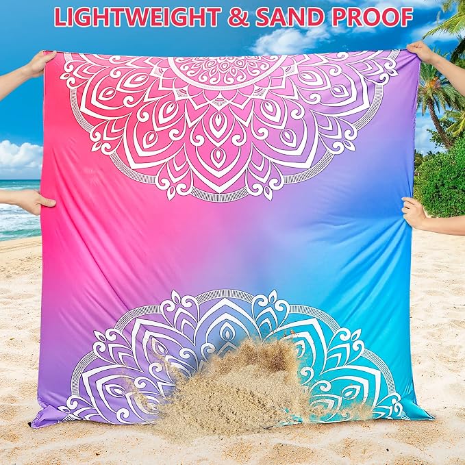 HIHOHO Beach Blanket Waterproof Sandproof Extra Large Beach Mat 79" X - Image 3