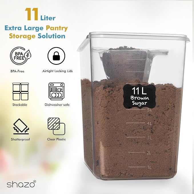Shazo 2 PC Flour Sugar Storage Containers - Image 2
