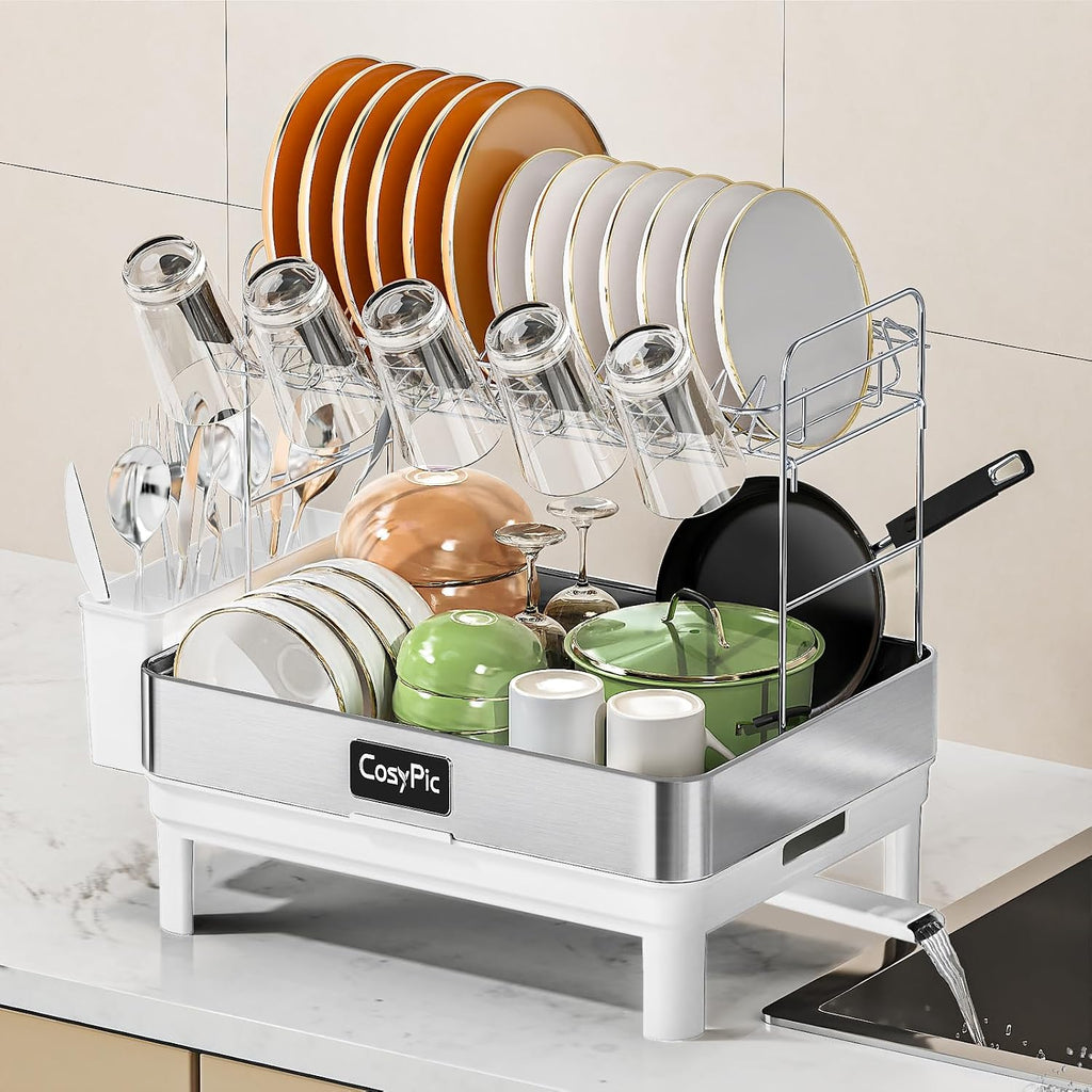 2 Tier Dish Drying Rack, Thicker Premium 304 Stainless Steel Dish