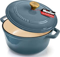 Cast Iron Pot Dutch Oven, Heavy-Duty, Oven-Safe up to 500° F & Across All by MUELLERHOME