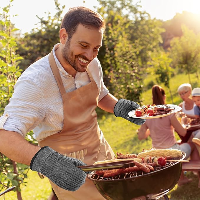 Oven Mitts and Pot Holders, Silicone Oven Gloves, 500 F Heat Resistant Oven - Image 5