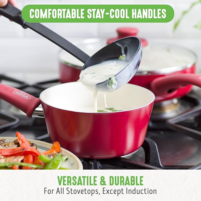 GreenLife 16 Piece Nonstick Cookware Set, Soft Grip Non-Toxic PFAS-Free Ceramic - Image 6