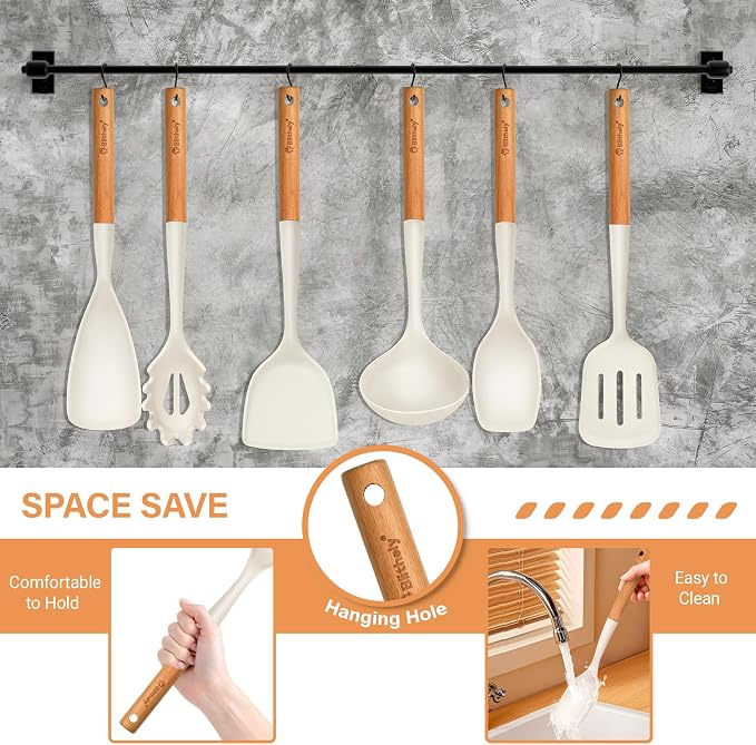 Large Silicone Cooking Utensils Set, Heat Resistant Silicone Utensils - Image 6
