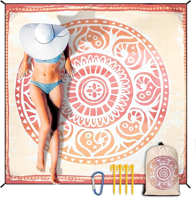 HIHOHO Beach Blanket Waterproof Sandproof Extra Large Beach Mat 79" X by HIHOHO