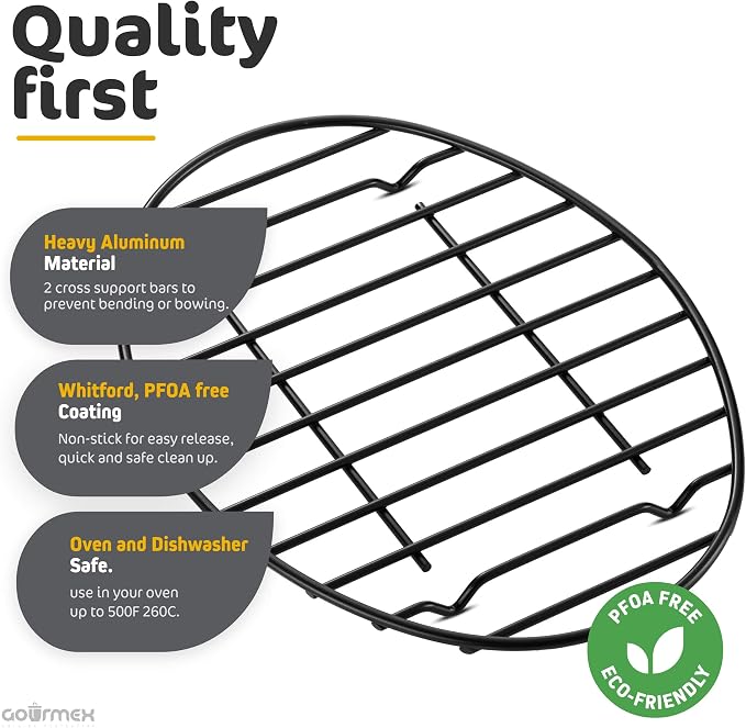 Black Oval Roasting Rack with Integrated Feet | Stainless Steel Kitchen Rack - Image 5