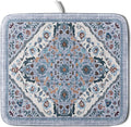 Boho Flower Dish Drying Mat Blue Bohemian Dishes Drainer Rack Mat 16x18 Inch by Giwawa