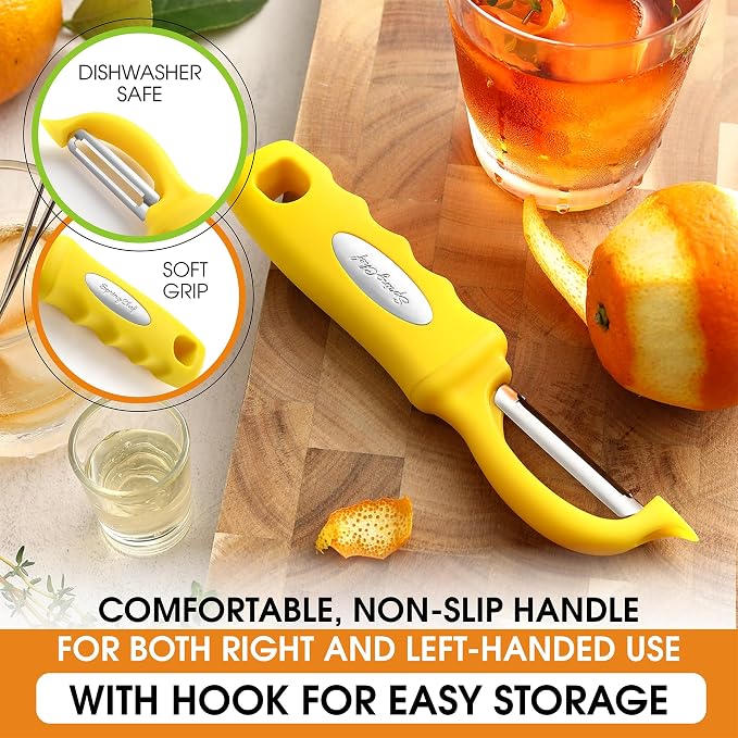 Spring Chef Premium Stainless Steel Yellow Swivel Potato Peelers - Image 6