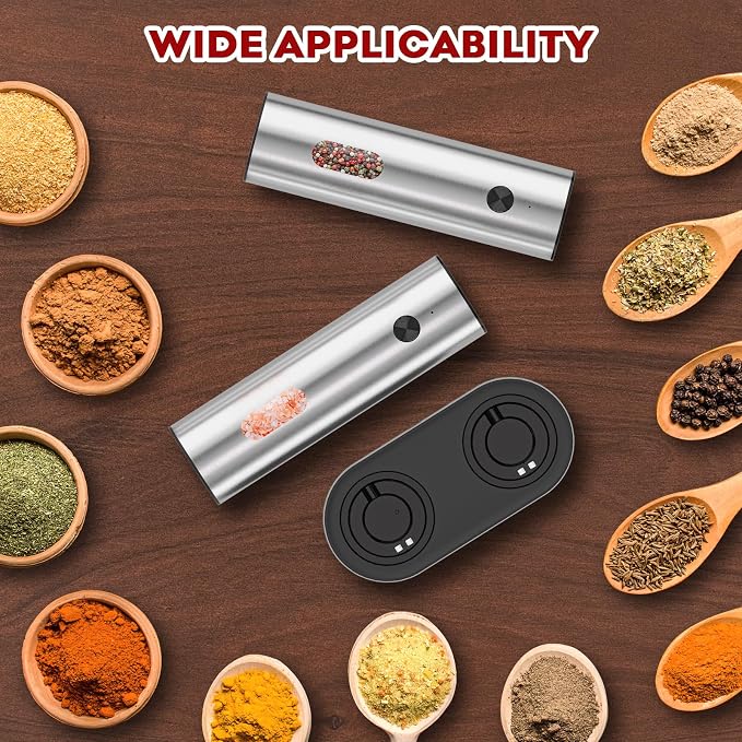 Electric Salt and Pepper Grinder Set: Automatic Rechargeable Salt and Pepper - Image 6