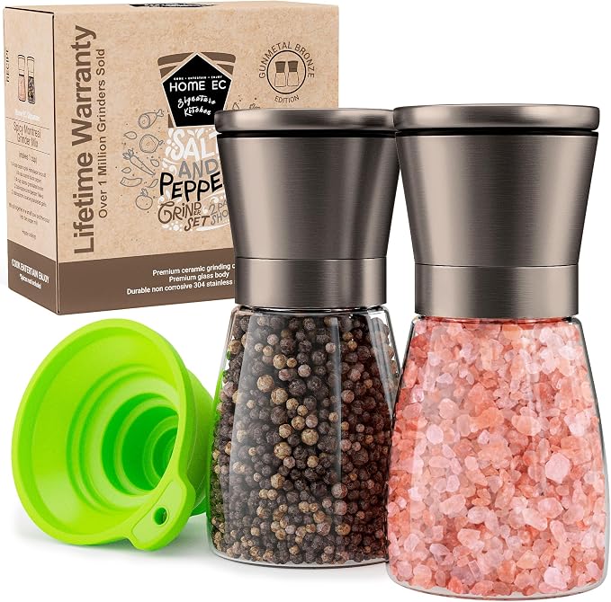 Home EC Original Gun Metal Bronze Salt and Pepper Grinder Set of 2 by HOMEEC