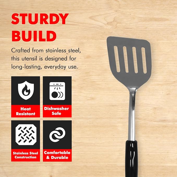 Chef Craft Heavy Duty Turner/Spatula, 13.5 Inch, Stainless Steel - Image 2