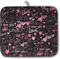 Mother's Day Dish Drying Mat for Kitchen Counter Love Heart Black Drying Mats by Kwlegh