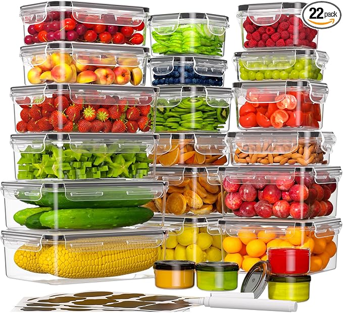 KEMETHY 44-Piece Food Storage Containers by KEMETHYFocusesonCreatingEfficientStorageProductswithQualityMaterials