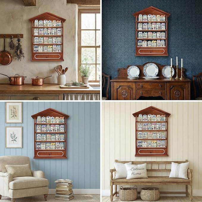 Chunful Vintage Spice Jar Wooden Rack - Image 6