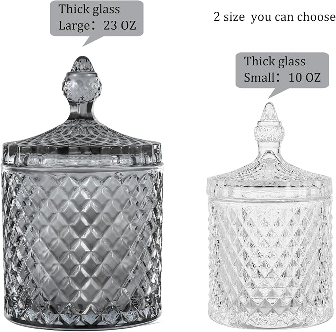 rejomiik Qtip Holder Glass Apothecary Jars - Image 3