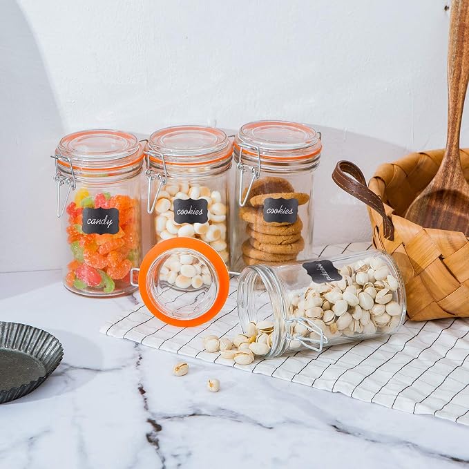 Glass Jars With Airtight Lids, 16 oz Glass Jars With Leak Proof Rubber Gasket - Image 5