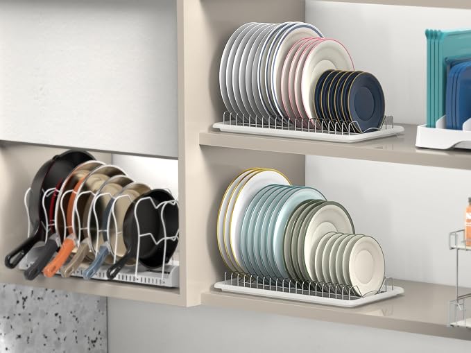 Simple Houseware 2 Pack Stainless Steel Plate Drying Rack - Image 2