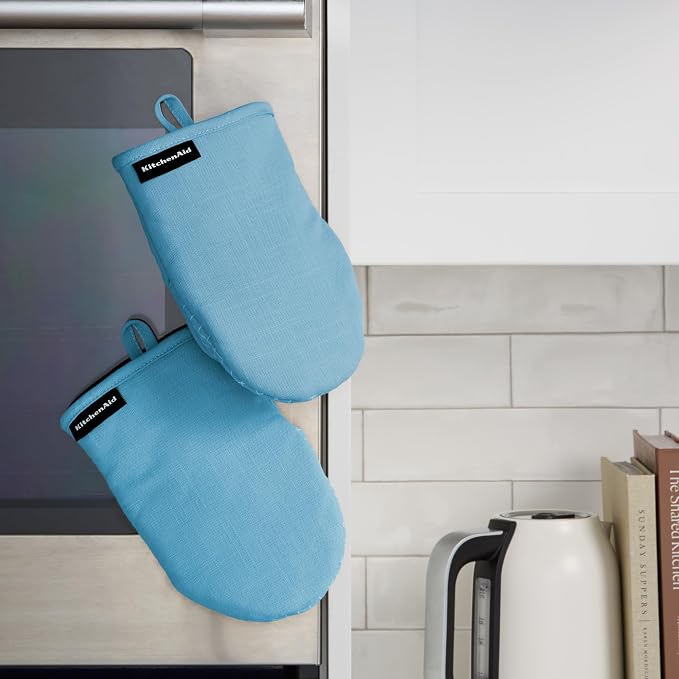 KITCHENAID Gourmet Series Gridlines Mini Oven Mitts 2-Pack Set, Heat Resistant - Image 5