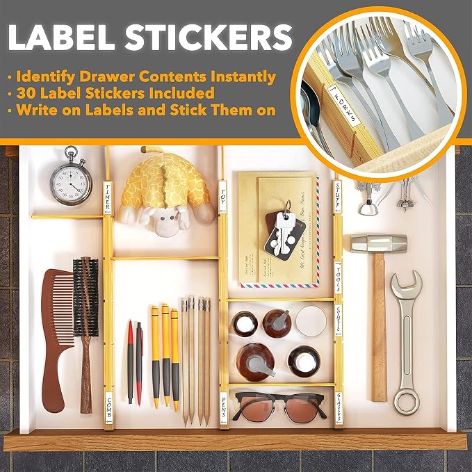 SpaceAid Bamboo Drawer Dividers - Image 6