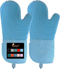 Silicone Oven Mitts-13.6 in Extended Oven Mitts Heat Resistant 500F, Oven Gloves by Tayfeim