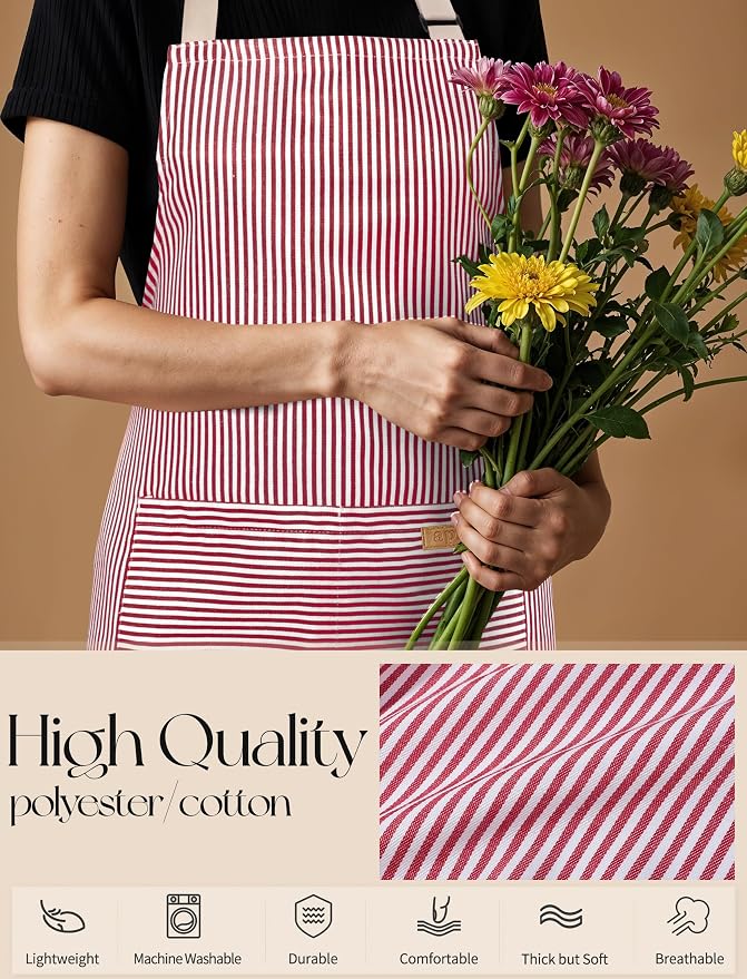 2 Pack Kitchen Cooking Aprons, Soft Aprons - Image 7