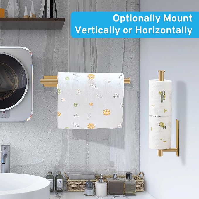 2nd Gen Paper Towel Holder Under Cabinet No Drilling, Self Adhesive or Drilling - Image 5