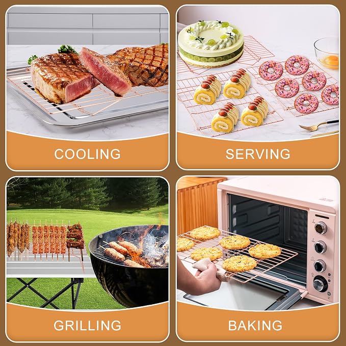 Cooling Rack for Baking 3 Tiers, Stainless Steel Baking Cooking Cooling Racks - Image 6