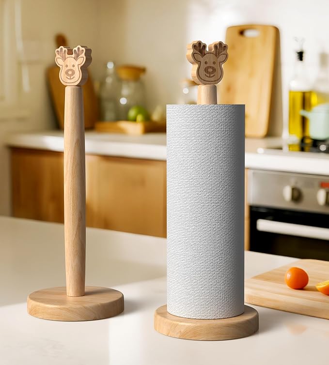 KitchLife Cute Wooden Paper Towel Holder Countertop - Image 5