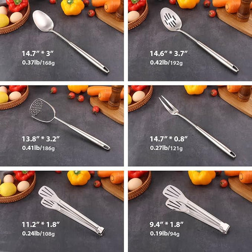 18/10 Stainless Steel Kitchen Utensils Set - Image 2