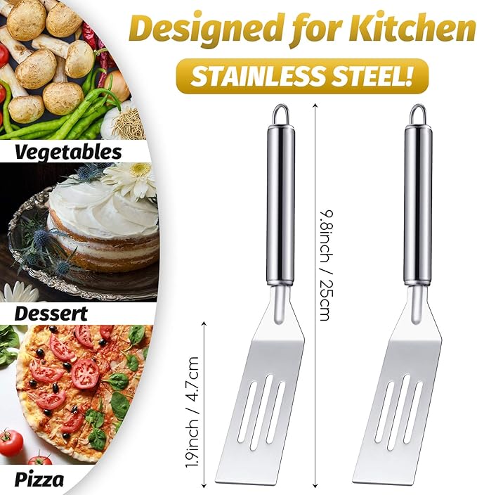 Patelai 5 Pack Mini Spatula, Small Stainless Steel Serving Spatula - Image 2