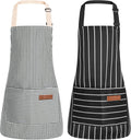 2 Pack Stripes Kids Apron, Kids Cooking Aprons by XLSXEXCL