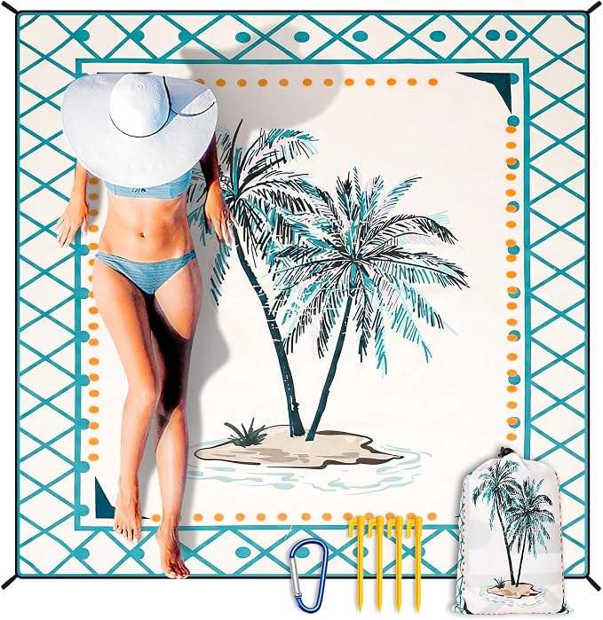 HIHOHO Beach Blanket Waterproof Sandproof Extra Large Beach Mat 79" X by HIHOHO