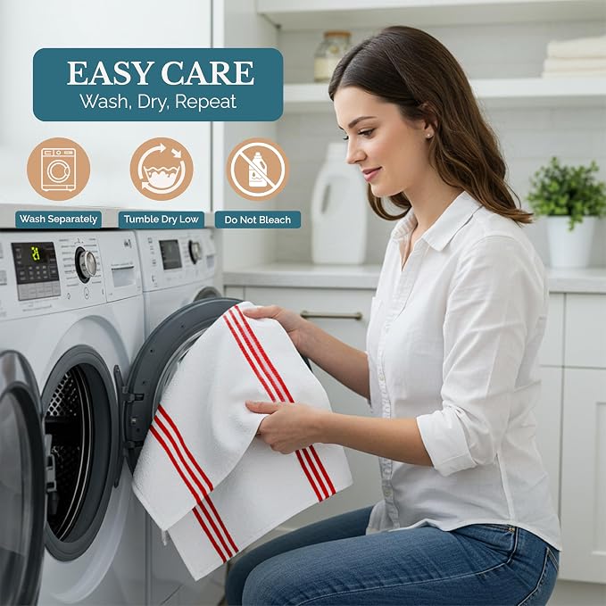 Casa Platino Dish Towels for Kitchen Drying Kitchen Towels – 8 Pc Durable - Image 3