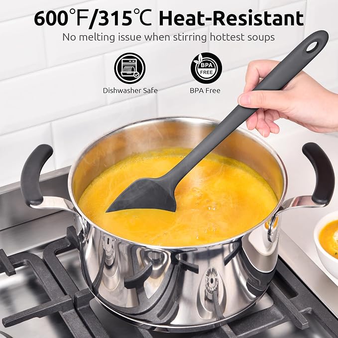 U-Taste Extra-Long 600ºF Heat Resistant Spatula Spoon: 14" Silicone Spoonula - Image 4