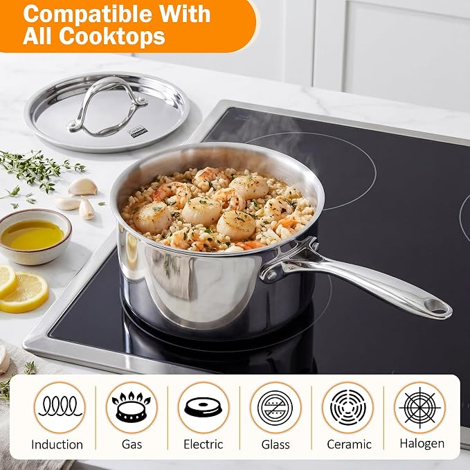 Cooks Standard Stainless Steel Sauce Pan - Image 3
