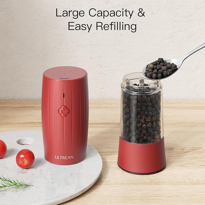 Ultrean Electric Salt and Pepper Grinder Set, USB-C Rechargeable, Salt and - Image 5