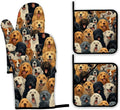 Funny Cute Dog Oven Mitts and Pot Holders Set, Kitchen Decor Heat Resistant Non by Unknown