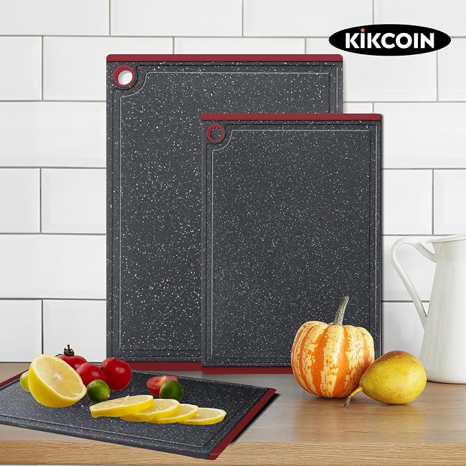 Kikcoin Plastic Cutting Boards for Kitchen, 3-Piece Large Cutting Board Set - Image 7