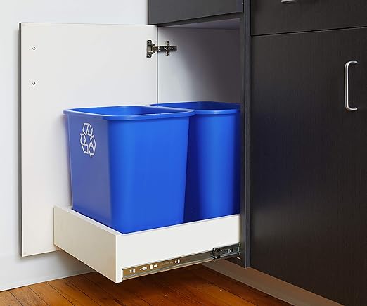 United Solutions 7 Gallon/28 Quart Efficient Recycle Wastebasket | Fits Under - Image 2