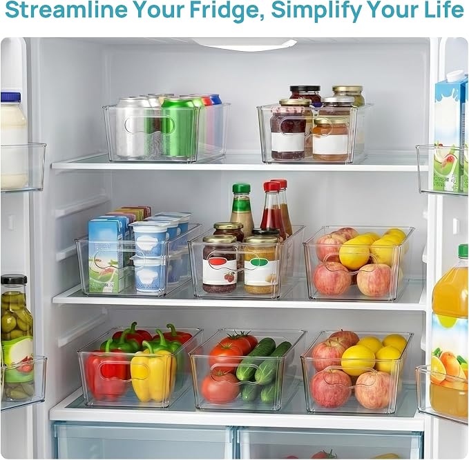 Vtopmart 8pcs Clear Organizers and Storage Bins, Plastic Storage Containers - Image 3