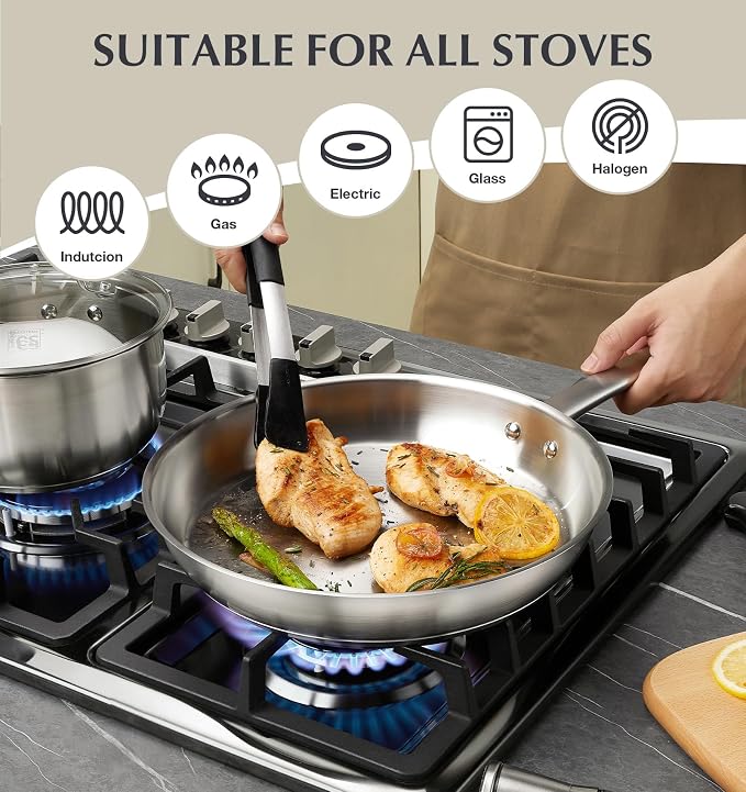 KOCH SYSTEME CS Stainless Steel Cookware Set 10 Piece, 18/10 Stainless Steel - Image 4
