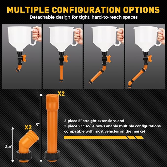 20-Piece No-Spill Coolant Funnel Kit, Cooling System Funnels Kits, Spill Proof - Image 6