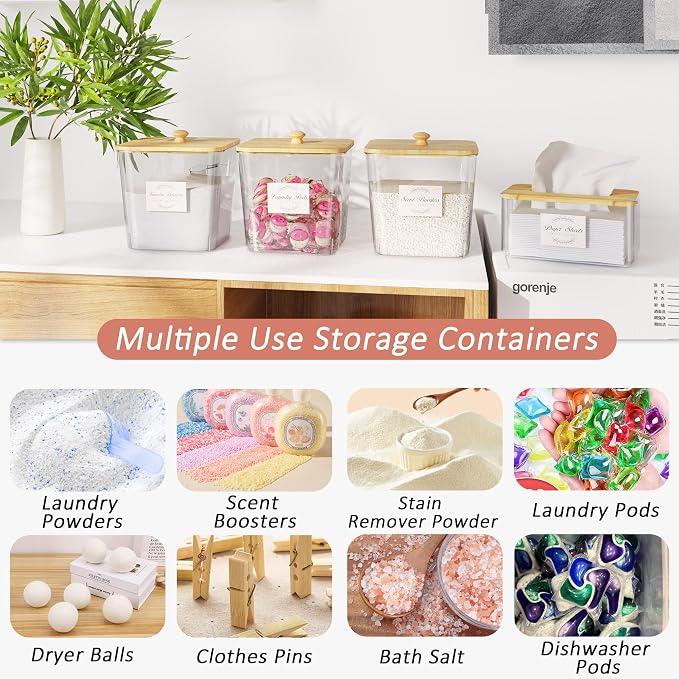 Vincona Laundry Room Organization and Storage, Laundry Pods Container and Dryer - Image 3