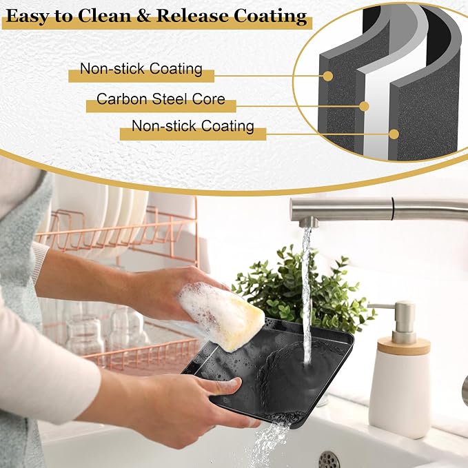 E-far Mini Toaster Oven Pan, Nonstick Carbon Steel Baking Pan - Image 6
