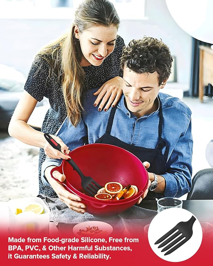 Silicone Flexible Cooking Fork, 11.6 Inch Heat Resistant, Large Non Stick - Image 6