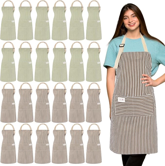 Janmercy 24 Pcs Aprons for Women Men by Janmercy