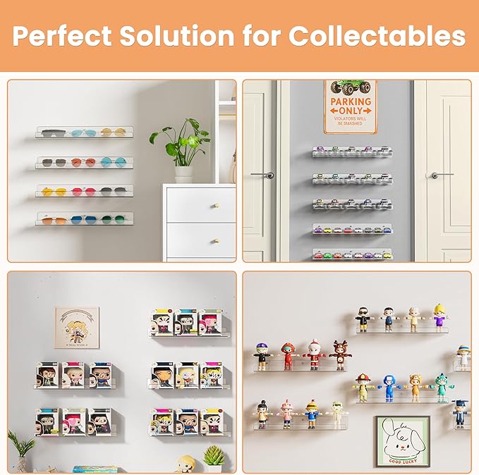 upsimples Acrylic Shelves for Bathroom Storage, Make up, Kids Bookshelf for - Image 5