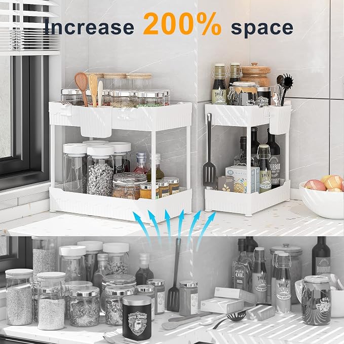 Sevenblue 2 Pack Under Sink Organizer, Under Bathroom Cabinet Organizer - Image 3
