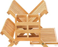 Bamboo Dish Drying Rack with Utensil Holder, 3 Tier Collapsible Dish Rack by Oyydecor