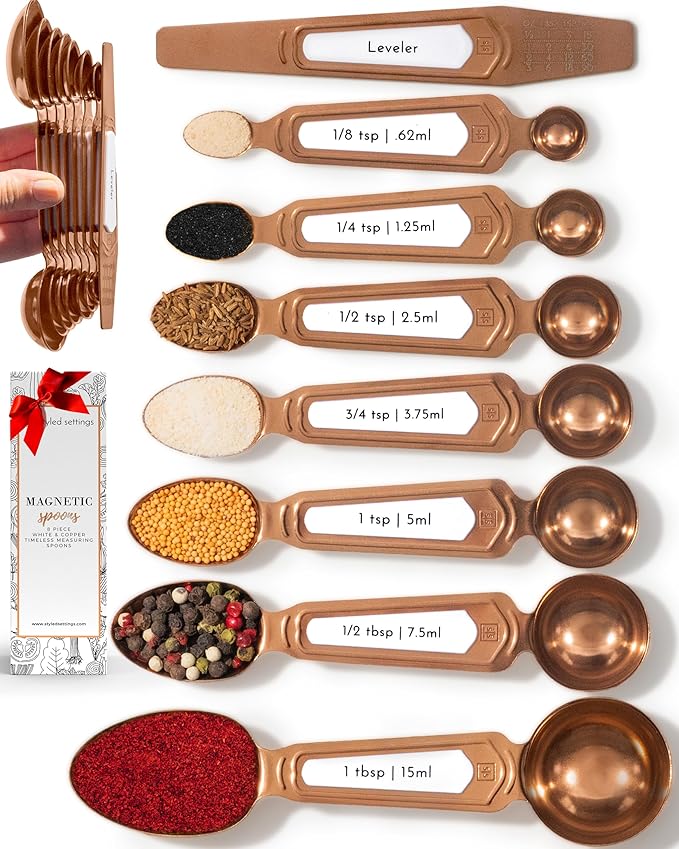 Copper Measuring Spoons Set by STYLEDSETTINGS